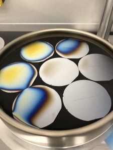 Silicon wafers in the process of nitride coating removal