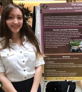 Undergraduate student Adriana Gomez-Buckley at the undergraduate symposium.