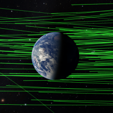 discovered asteroid trajectories with Earth in the foreground