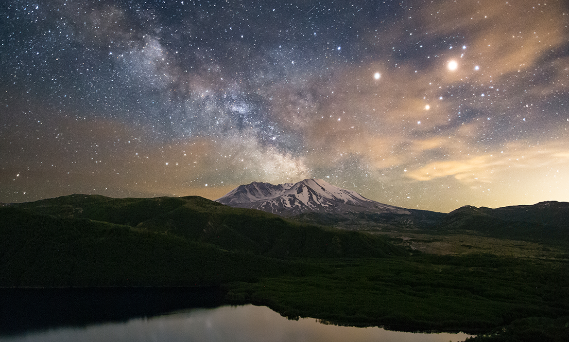 Mountains with Milky Way in the sky